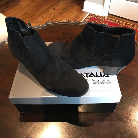 Aquatalia Shoes - Aquatalia Rubbed Suede WEATHERPROOF Ankle Boots